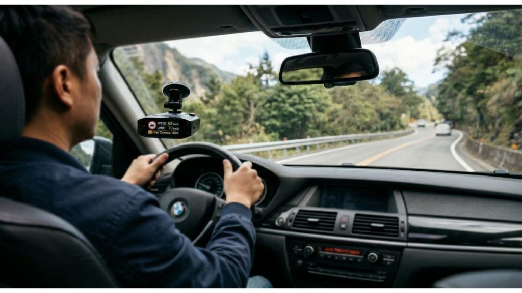 雷達測速器安裝在車內運作