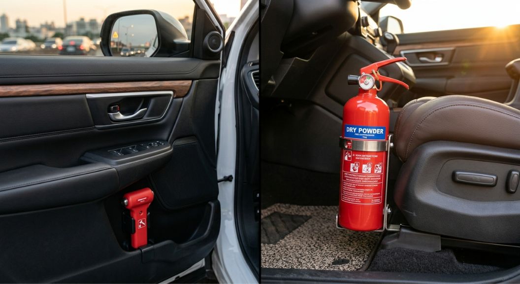 車窗擊破器與車用滅火器